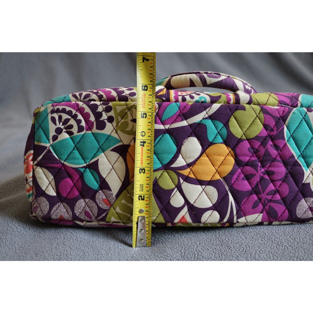 VERA BRADLEY Plum Crazy  Eloise Handbag Floral Shoulder Kisslock Purple Retired - Picture 3 of 11
